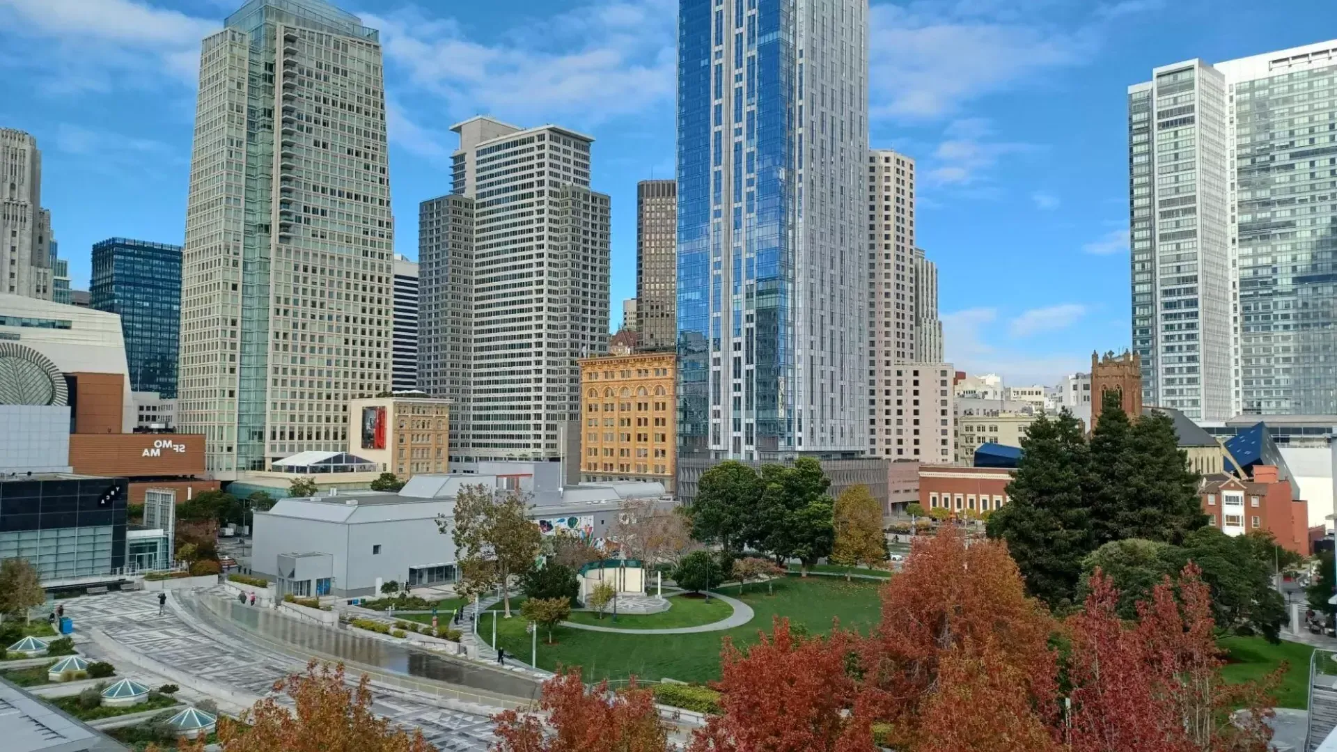 Vista sui giardini Yerba Buena